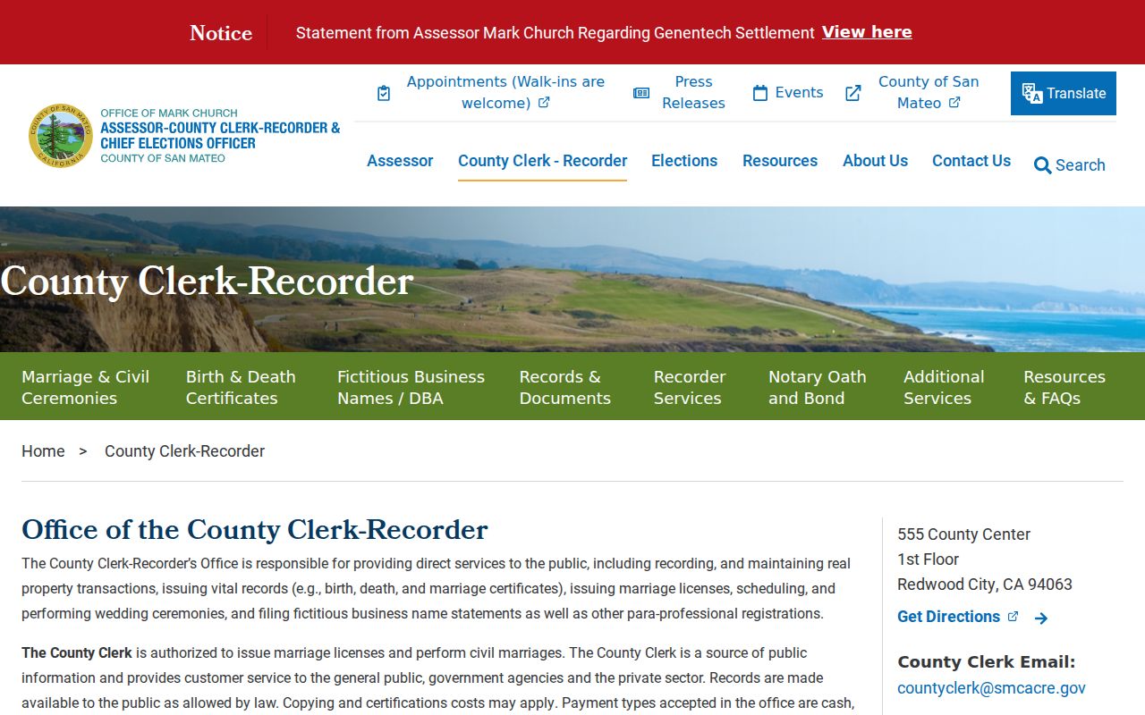 Pacifica residents directory county records office