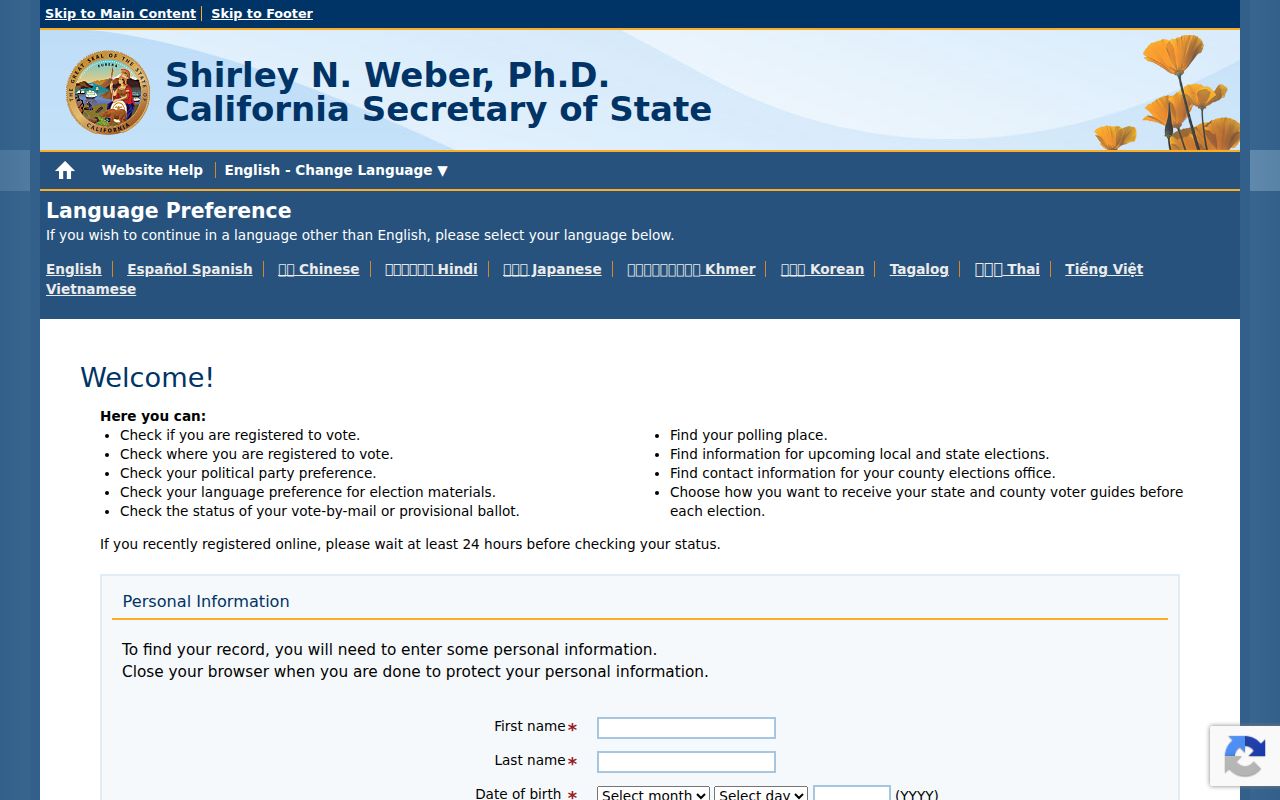 Pacifica residents directory California voter status