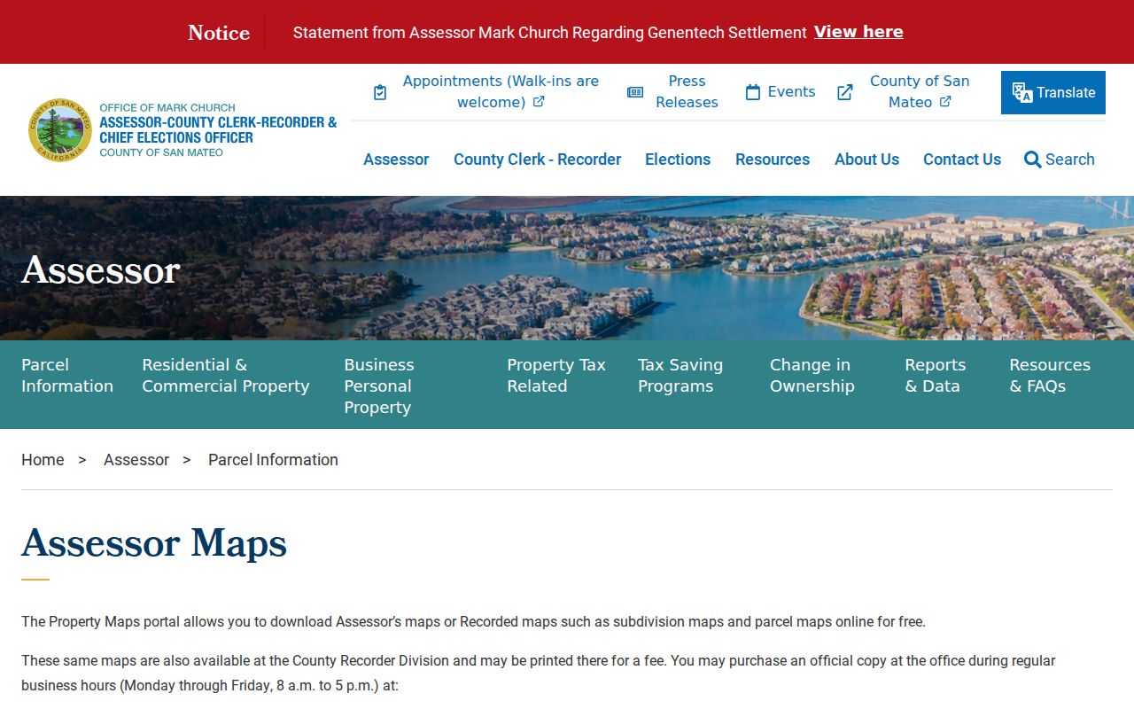 Pacifica street directory assessor map search
